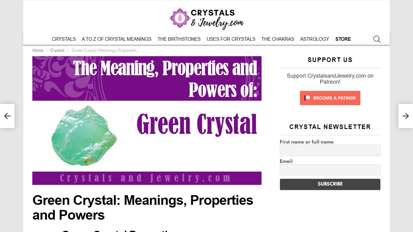 Green Crystal: Meanings, Properties and Powers