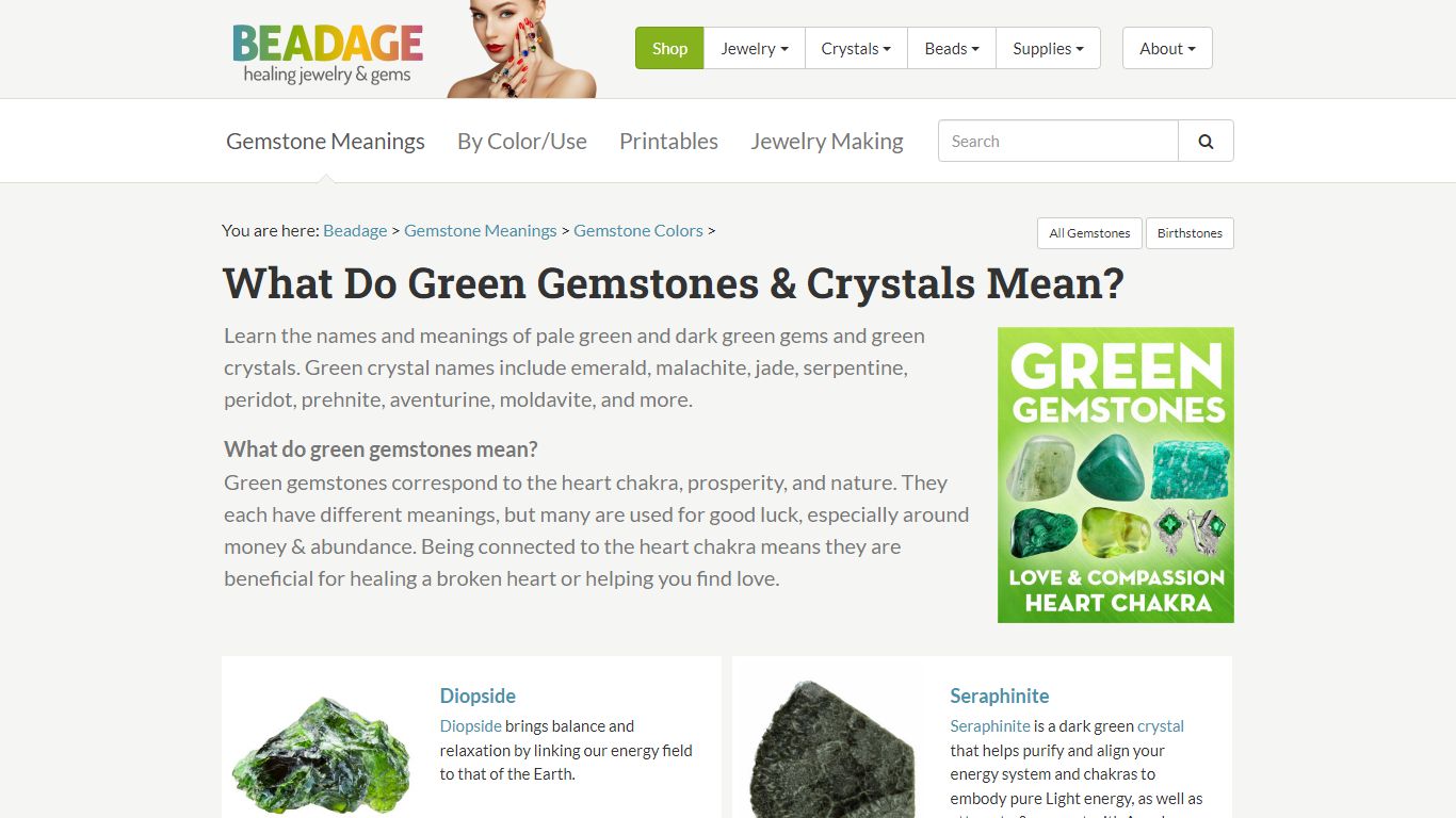 What Do Green Gemstones & Crystals Mean? | Beadage