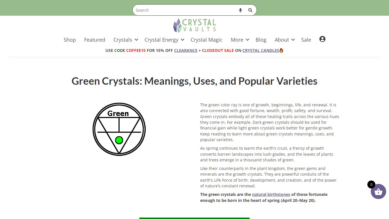 Green Crystals Explained - Crystal Vaults