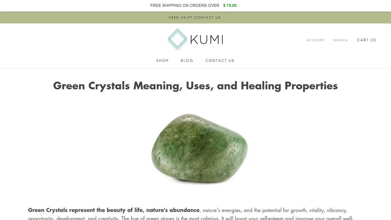 Green Crystals Meaning, Uses, and Healing Properties | Kumi Oils