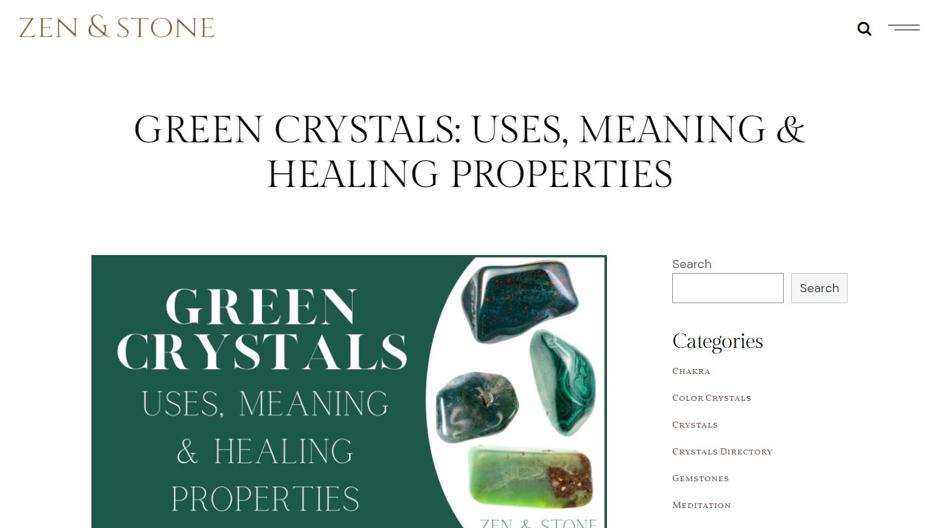 Green Crystals: Uses, Meaning & Healing Properties - Zen and Stone