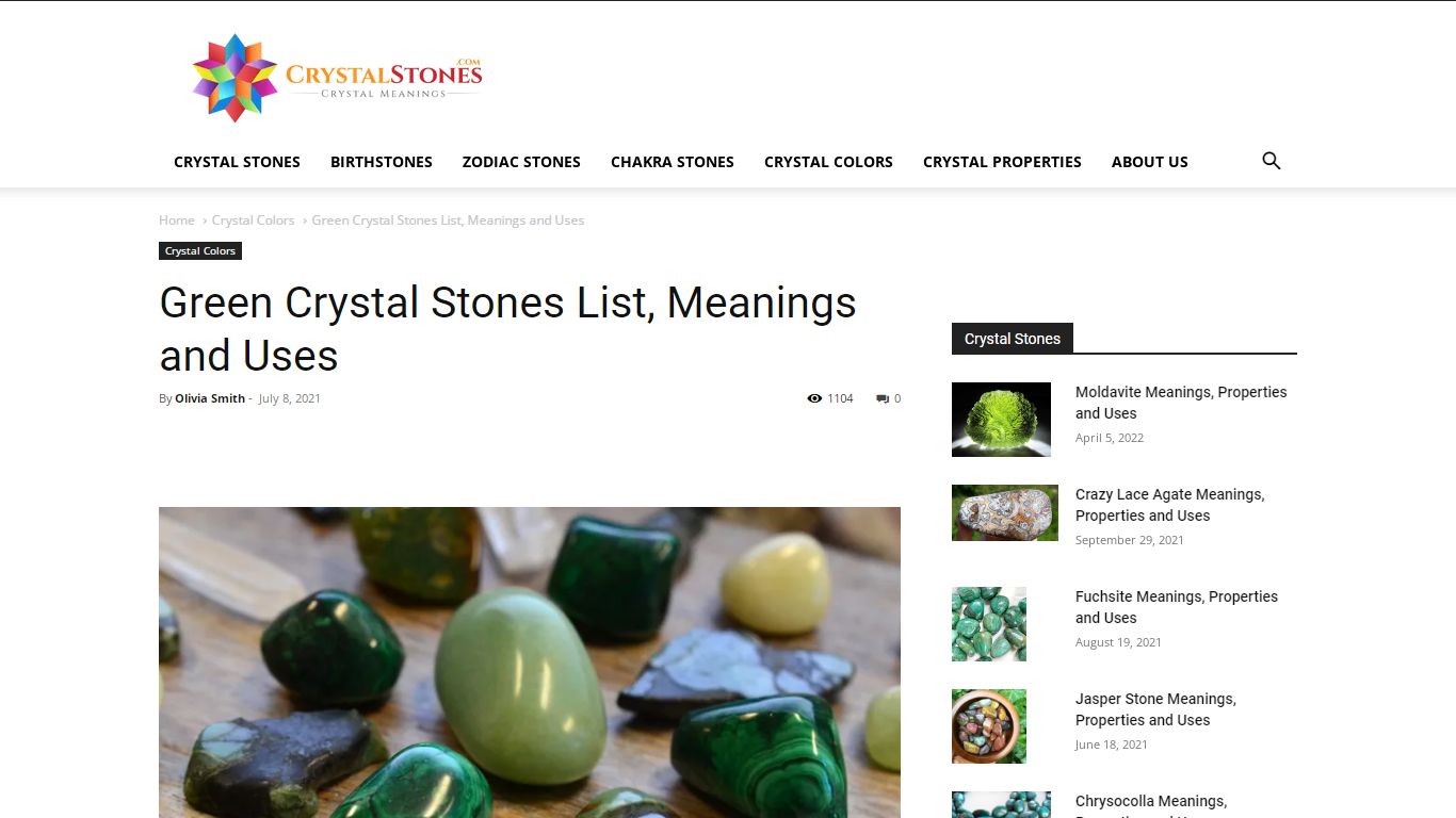 Green Crystal Stones List, Meanings and Uses